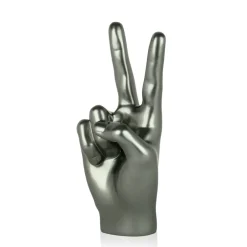Table Top|Contemporary^Statues & Sculptures Peace Hand 28cm Anthracite Resin Indoor Sculpture