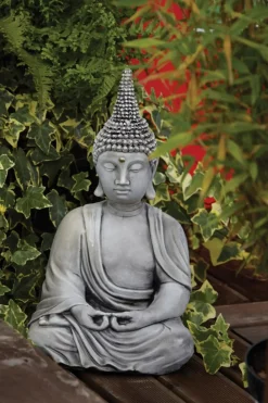 Buddha^Statues & Sculptures Pearl Hat Thai Stone Buddha Garden Ornament