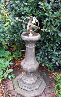 Armillary Sundials^Statues & Sculptures Pedestal Armillary 114cm Stone Garden Sundial