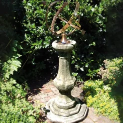 Armillary Sundials^Statues & Sculptures Pedestal Grand Armillary Stone Garden Sundial