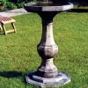 Bird Baths^Statues & Sculptures Pedestal Plain Stone Garden Birdbath