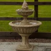 Water Features^Statues & Sculptures Pineapple Two Tier Stone Fountain Garden Water Feature