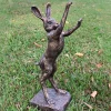 Wildlife^Statues & Sculptures Playful Hare 65cm Bronze Resin Garden Ornament v1