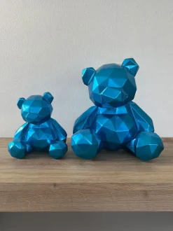 Table Top|Low Poly^Statues & Sculptures Polygon Bear 30cm Blue Resin Indoor Sculpture