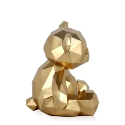 Table Top|Low Poly^Statues & Sculptures Polygon Bear 30cm Gold Resin Indoor Sculpture