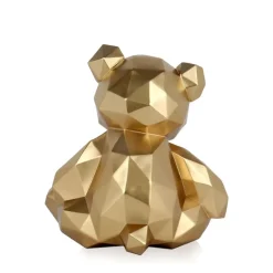 Table Top|Low Poly^Statues & Sculptures Polygon Bear 30cm Gold Resin Indoor Sculpture