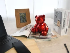 Table Top|Low Poly^Statues & Sculptures Polygon Bear 20cm Red Resin Indoor Sculpture