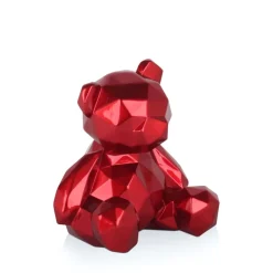 Table Top|Low Poly^Statues & Sculptures Polygon Bear 20cm Red Resin Indoor Sculpture