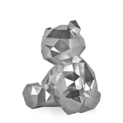 Table Top|Low Poly^Statues & Sculptures Polygon Bear 30cm Silver Resin Indoor Sculpture