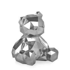 Table Top|Low Poly^Statues & Sculptures Polygon Bear 30cm Silver Resin Indoor Sculpture
