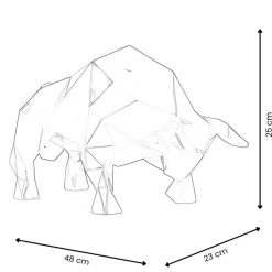 Table Top|Low Poly^Statues & Sculptures Polygon Bull 25cm Black Resin Indoor Sculpture