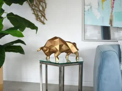 Table Top|Low Poly^Statues & Sculptures Polygon Bull 25cm Bronze Resin Indoor Sculpture