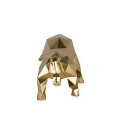 Table Top|Low Poly^Statues & Sculptures Polygon Bull 25cm Gold Resin Indoor Sculpture