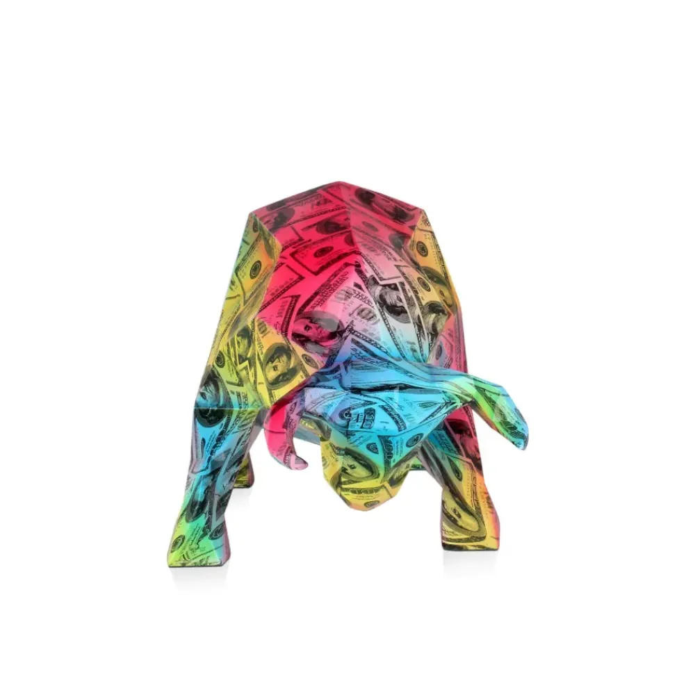 Table Top|Low Poly^Statues & Sculptures Polygon Bull 25cm Multicoloured Resin Indoor Sculpture