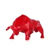Table Top|Low Poly^Statues & Sculptures Polygon Bull 25cm Red Resin Indoor Sculpture