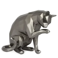 Table Top|Low Poly^Statues & Sculptures Polygon Cat 24cm Anthracite Resin Indoor Sculpture