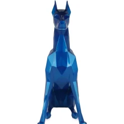 Floor Standing|Low Poly^Statues & Sculptures Polygon Doberman 82cm Blue Resin Indoor Sculpture