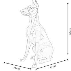 Floor Standing|Low Poly^Statues & Sculptures Polygon Doberman 82cm Blue Resin Indoor Sculpture
