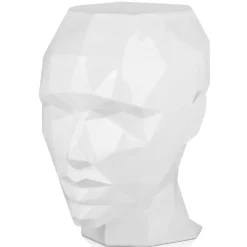 Low Poly|Contemporary^Statues & Sculptures Polygon Female Head 55cm White Side Table Sculpture