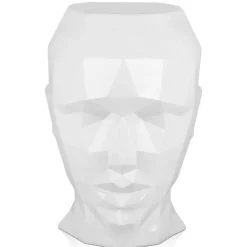Low Poly|Contemporary^Statues & Sculptures Polygon Female Head 55cm White Side Table Sculpture