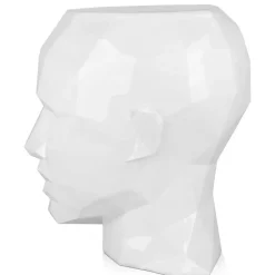 Low Poly|Contemporary^Statues & Sculptures Polygon Female Head 55cm White Side Table Sculpture