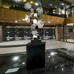 Floor Standing|Low Poly^Statues & Sculptures Polygon Fusion 104cm Silver Metal Indoor Sculpture