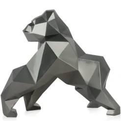Table Top|Low Poly^Statues & Sculptures Polygon Gorilla 44cm Anthracite Resin Indoor Sculpture