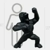 Floor Standing|Animals^Statues & Sculptures Polygon Gorilla 135cm Black Resin Indoor Sculpture