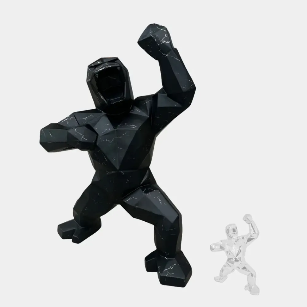 Giant|Floor Standing^Statues & Sculptures Polygon Gorilla 165cm Black Resin Indoor Sculpture