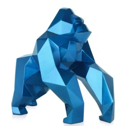 Table Top|Low Poly^Statues & Sculptures Polygon Gorilla 44cm Blue Resin Indoor Sculpture