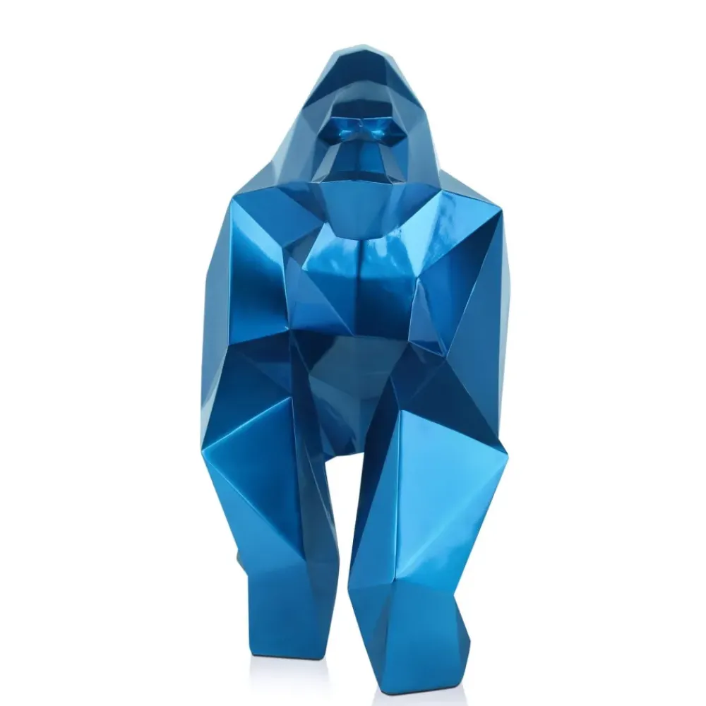 Table Top|Low Poly^Statues & Sculptures Polygon Gorilla 44cm Blue Resin Indoor Sculpture