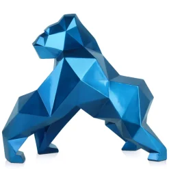 Table Top|Low Poly^Statues & Sculptures Polygon Gorilla 44cm Blue Resin Indoor Sculpture