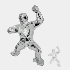 Floor Standing|Animals^Statues & Sculptures Polygon Gorilla 135cm Chrome Resin Indoor Sculpture