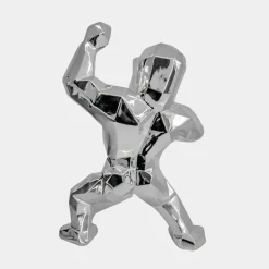 Table Top|Floor Standing^Statues & Sculptures Polygon Gorilla 50cm Chrome Resin Indoor Sculpture