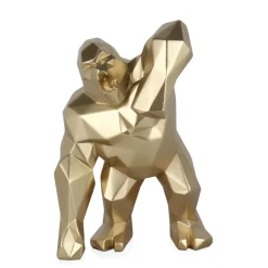 Table Top|Low Poly^Statues & Sculptures Polygon Gorilla 30cm Gold Resin Indoor Sculpture