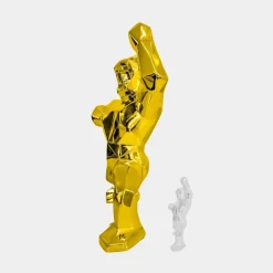 Floor Standing|Animals^Statues & Sculptures Polygon Gorilla 135cm Gold Resin Indoor Sculpture