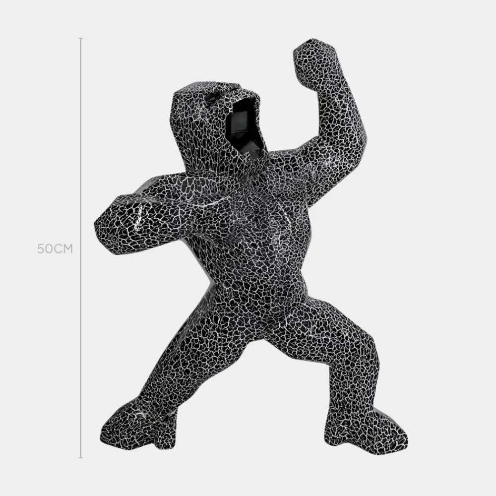 Table Top|Floor Standing^Statues & Sculptures Polygon Gorilla 50cm Lava Resin Indoor Sculpture