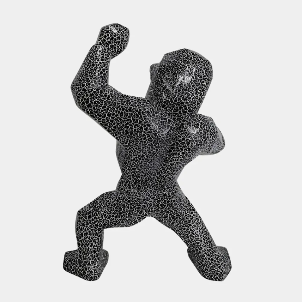 Table Top|Floor Standing^Statues & Sculptures Polygon Gorilla 50cm Lava Resin Indoor Sculpture
