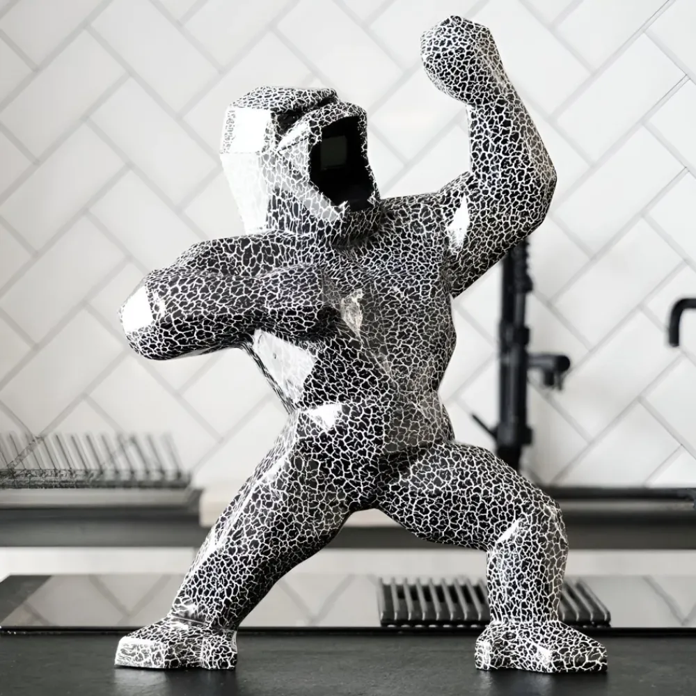 Table Top|Floor Standing^Statues & Sculptures Polygon Gorilla 50cm Lava Resin Indoor Sculpture