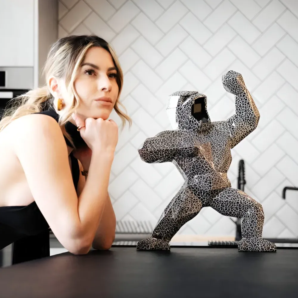 Table Top|Floor Standing^Statues & Sculptures Polygon Gorilla 50cm Lava Resin Indoor Sculpture