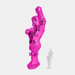 Floor Standing|Animals^Statues & Sculptures Polygon Gorilla 135cm Pink Resin Indoor Sculpture