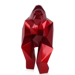 Table Top|Low Poly^Statues & Sculptures Polygon Gorilla 44cm Red Resin Indoor Sculpture