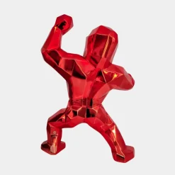 Table Top|Floor Standing^Statues & Sculptures Polygon Gorilla 50cm Red Resin Indoor Sculpture
