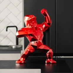 Table Top|Floor Standing^Statues & Sculptures Polygon Gorilla 50cm Red Resin Indoor Sculpture
