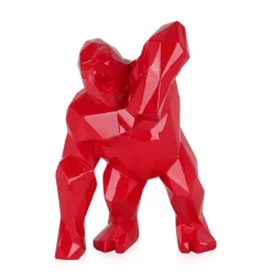 Table Top|Low Poly^Statues & Sculptures Polygon Gorilla 30cm Red Resin Indoor Sculpture