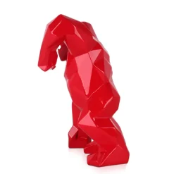 Table Top|Low Poly^Statues & Sculptures Polygon Gorilla 30cm Red Resin Indoor Sculpture