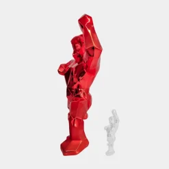 Floor Standing|Animals^Statues & Sculptures Polygon Gorilla 135cm Red Resin Indoor Sculpture