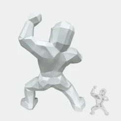 Giant|Floor Standing^Statues & Sculptures Polygon Gorilla 165cm White Resin Indoor Sculpture