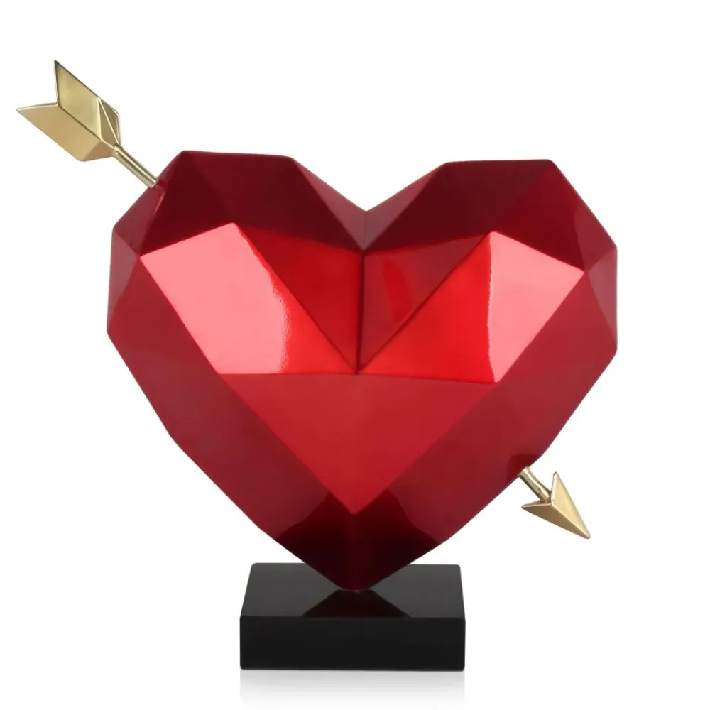 Table Top|Low Poly^Statues & Sculptures Polygon Love 36cm Red Resin Indoor Sculpture