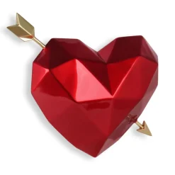 Table Top|Low Poly^Statues & Sculptures Polygon Love 31cm Red Resin Wall Sculpture